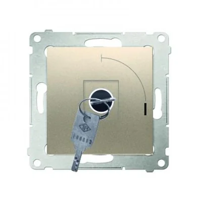 Łącznik na kluczyk jednobiegunowy (moduł) 2 pozycyjny 0-I styk N/O 5 A 230V złoty (metalik)