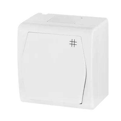 Łącznik natynkowy, krzyżowy- biały, IP44 HERMES
