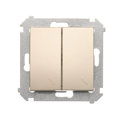 Łącznik schodowy podwójny (moduł) 10A 250V zaciski śrubowe złoty (metalik)