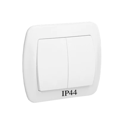 Łącznik świecznikowy bryzgoszczelny IP44 10A 250V zaciski śrubowe biały
