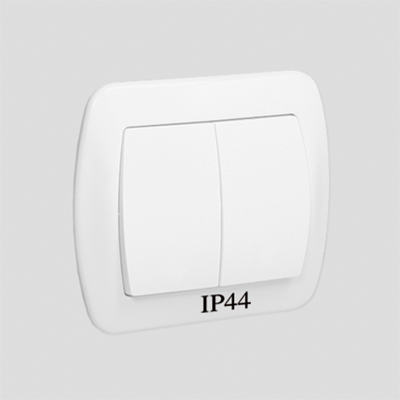 Łącznik świecznikowy bryzgoszczelny IP44 10A 250V zaciski śrubowe biały