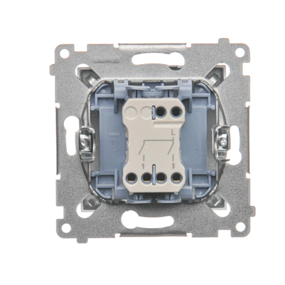 Łącznik świecznikowy (moduł) 10A 250V szybkozłącza srebrny (metalik)