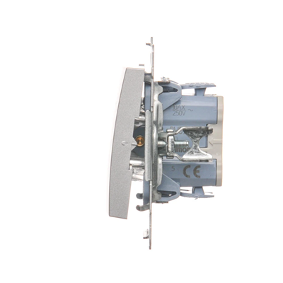 Łącznik świecznikowy (moduł) 10A 250V szybkozłącza srebrny (metalik)