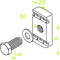 Ladder fixing screw, length 25mm, diameter 10mm