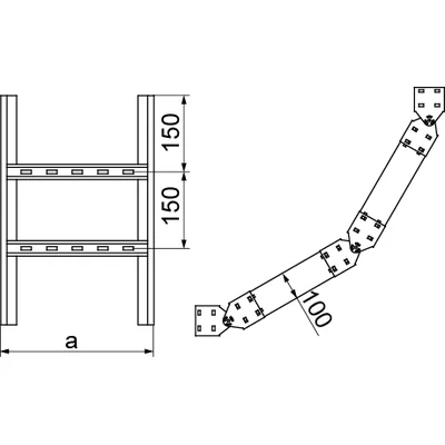 Ladder vertical bend, LPDC400H100 N