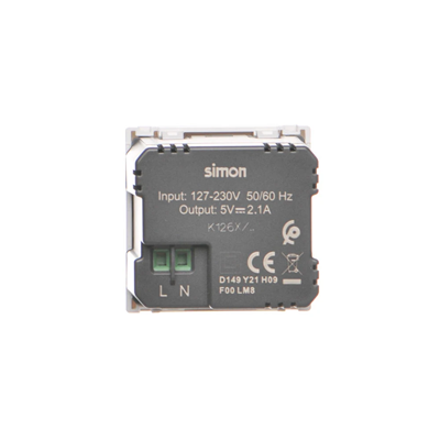 Ładowarka USB K45 2x USB 2.0 - A 5V DC 2,1A czysta biel
