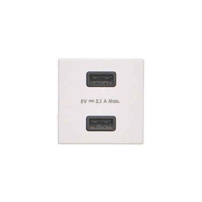Ładowarka USB K45 2x USB 2.0 - A 5V DC 2,1A czysta biel