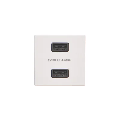 Ładowarka USB K45 2x USB 2.0 - A 5V DC 2,1A czysta biel