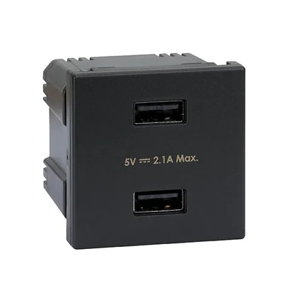 Ładowarka USB K45 2x USB 2.0 - A 5V DC 2,1A grafit