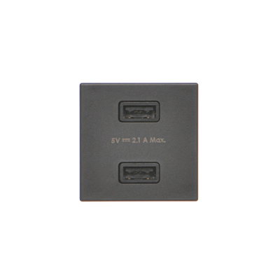 Ładowarka USB K45 2x USB 2.0 - A 5V DC 2,1A grafit