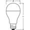 Lampa LED PERFORMANCE CLASS CLASSIC A 150 FR non-dim 19W/827 E27 LEDVANCE