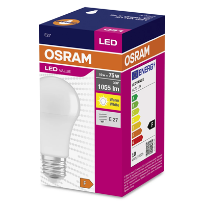 Лампа LEDVANCE LED VALUE CLASSIC A75 11.5W (75W) 1055lm E27 2700K