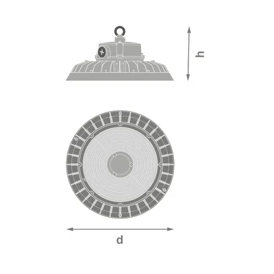Lampa przemysłowa LED High Bay E 200/150/100W 30000/22500/15000lm 4000K z regulacją mocy