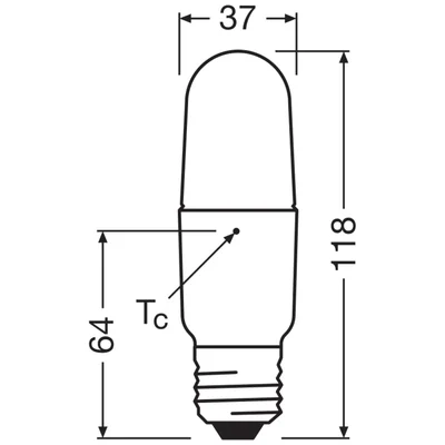 Lampada a LED PCR Classic Stick 8.5W 840 Satinata E27