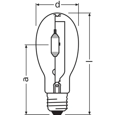 Lampada a scarica trasparente HQI E 400W