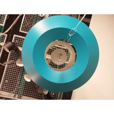 Lampada a sospensione con display fluorescente Le Soleil, turchese