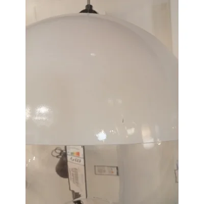 Lampada a sospensione Gino, bianca e trasparente