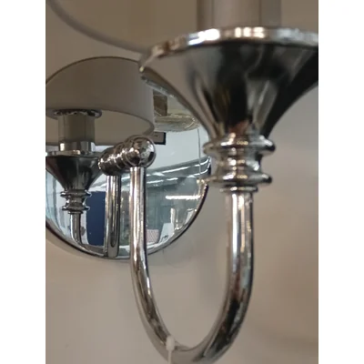 Lampada da parete ABU DHABI E14 IP20 argento con paralume bianco