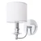 Lampada da parete ABU DHABI E14 IP20 argento con paralume bianco