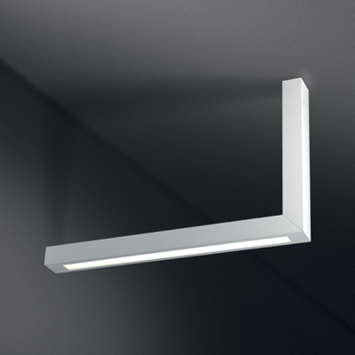 Lampada da parete ad angolo, bianco opaco