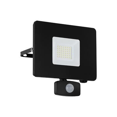 Lampada da parete FAEDO 3 LED 30W con sensore di movimento, nera
