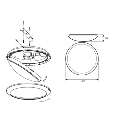 Lampada da soffitto a LED KATIA 16W 4000K 1300LM IP66