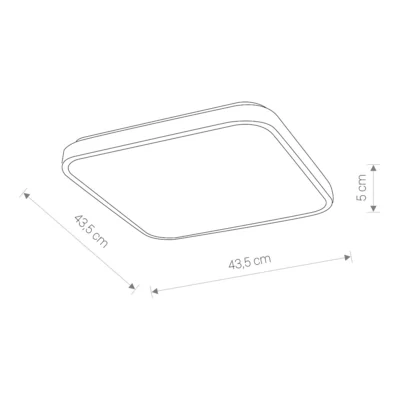 Lampada da soffitto Agnes Square 43,5 cm nera