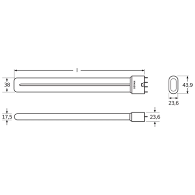 Lampada fluorescente non integrata Dulux L 36W 2G11 102V 2900lm NW