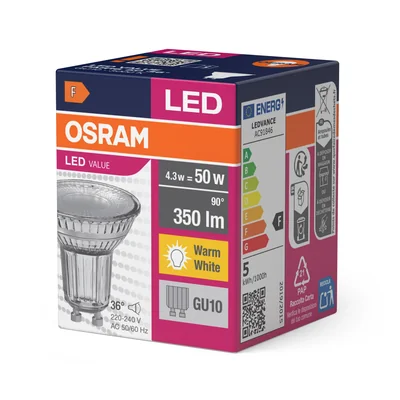 Lampada LED non dimmerabile VALUE PAR16 50 36° 4.3W 830 GU10