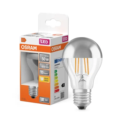Lampada LED STAR CL A Filamento vetro trasparente Specchio Argento 51 non dimmerabile 6.5W 827 E27