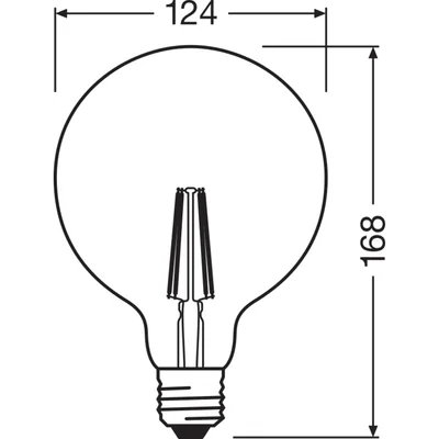 Lampada VINTAGE 1906 CL GLOBE125 Filamento vetro trasparente ORO 55 non dimmerabile 6.5W 825 E27