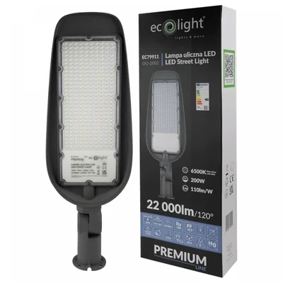 LAMPADAIRE DE PUBLIC PREMIUM 200W 6500K 110lm/W IP65