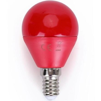 LAMPADINA SFERA E14 25W P45 ROSSA