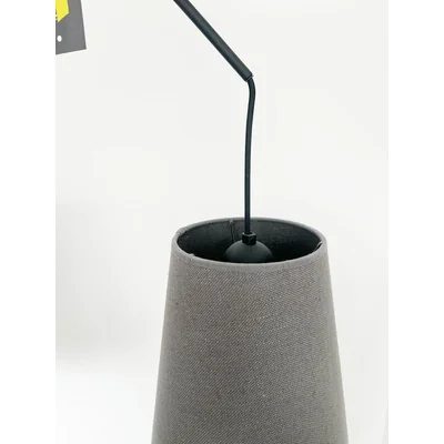 Lámpara colgante ALANYA E27 IP20, negra con pantalla gris