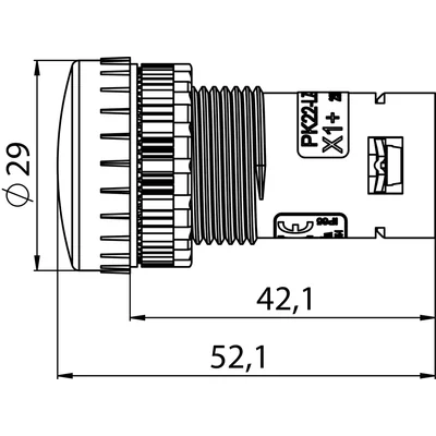 Lámpara compacta roja 230V BA9S con LED 230V para corriente alterna BA9S