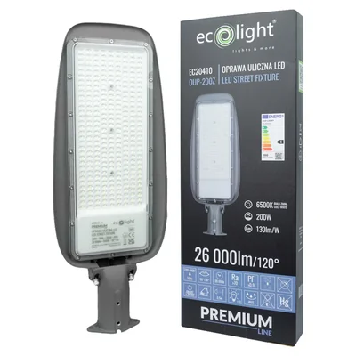 Lámpara de alumbrado público premium 200W 6500K 130lm/W IP65