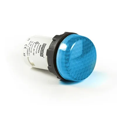 Lámpara de señalización EMAS MB con LED, monobloque, 230 V CA, pantalla convexa, azul.