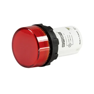 Lámpara de señalización EMAS MB con LED, monobloque, 24 V CA/CC, pantalla plana, roja.