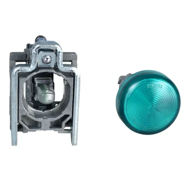 Lámpara de señalización LED verde 230-240V metal