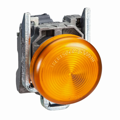 Lámpara de señalización metálica Harmony XB4 LED amarilla 24V