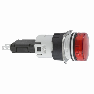 Lámpara de señalización redonda LED roja 12-24V