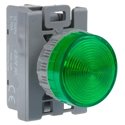 Lámpara de señalización roja, bombilla estándar de 230 V SP22-LC-230-BA9S.