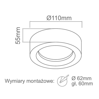 Lámpara de techo Mini Orto IP44 Cromo