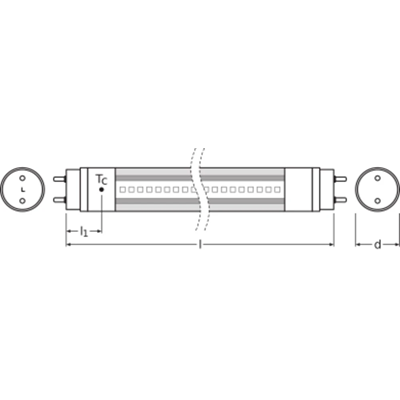 Lámpara fluorescente LED G13 16W 1800lm 6500K