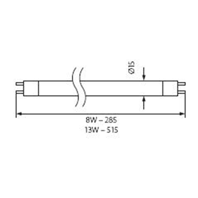 Lámpara fluorescente lineal no integrada 8W G5 230V 350lm NW