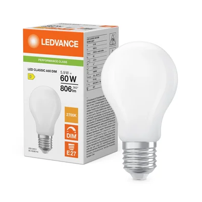 Lámpara LED CLASSIC A DIM P 5.9W 827 Esmerilada E27