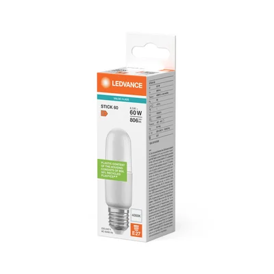 Lámpara LED PERFORMANCE CLASS CLASSIC STICK 60 FR no regulable 8W/840 E27 LEDVANCE