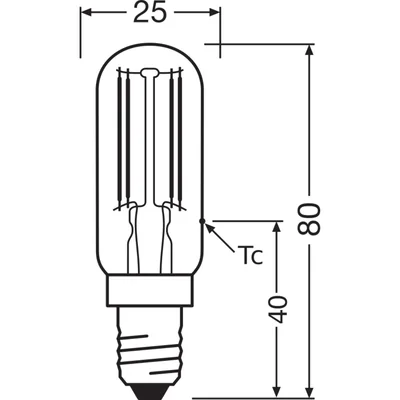 Lámpara LED PERFORMANCE CLASS SPECIAL T26 Filamento cristal transparente 40 no regulable 4,2 W/827 E14 LEDVANCE