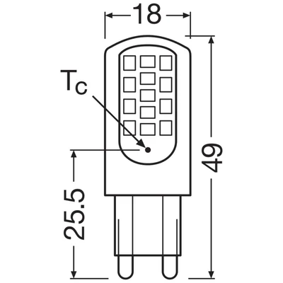 Lámpara LED PIN40 CL 4.2W/827 230V G9