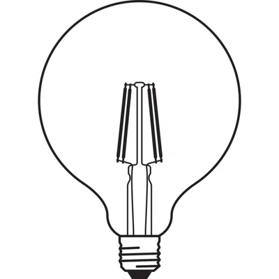 Lámpara LED Retrofit CLASSIC GLOBE125 4W 827 Transparente E27